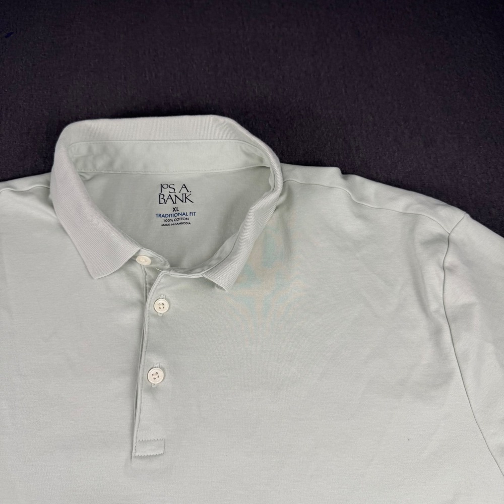 Jos A Bank Mens XL Traditional Fit Polo Shirt Light Green 100% Cotton Short Slve